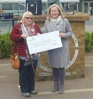 GMB present a cheque to the Mesothelioma Research Fund